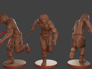 Male Barbarian 2HSword Pack 1 Modèles 3D en vedette