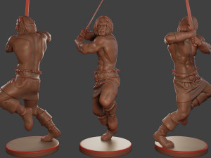 Male Barbarian 2HSword Pack 1 Modèles 3D en vedette