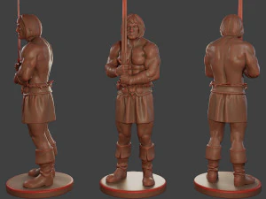 Male Barbarian 2HSword Pack 1 3D Print Model
