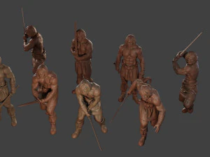 Male Barbarian 2HSword Pack 1 3D Print Model