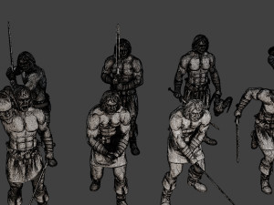 Male Barbarian 2HSword Pack 1 Modèles 3D en vedette