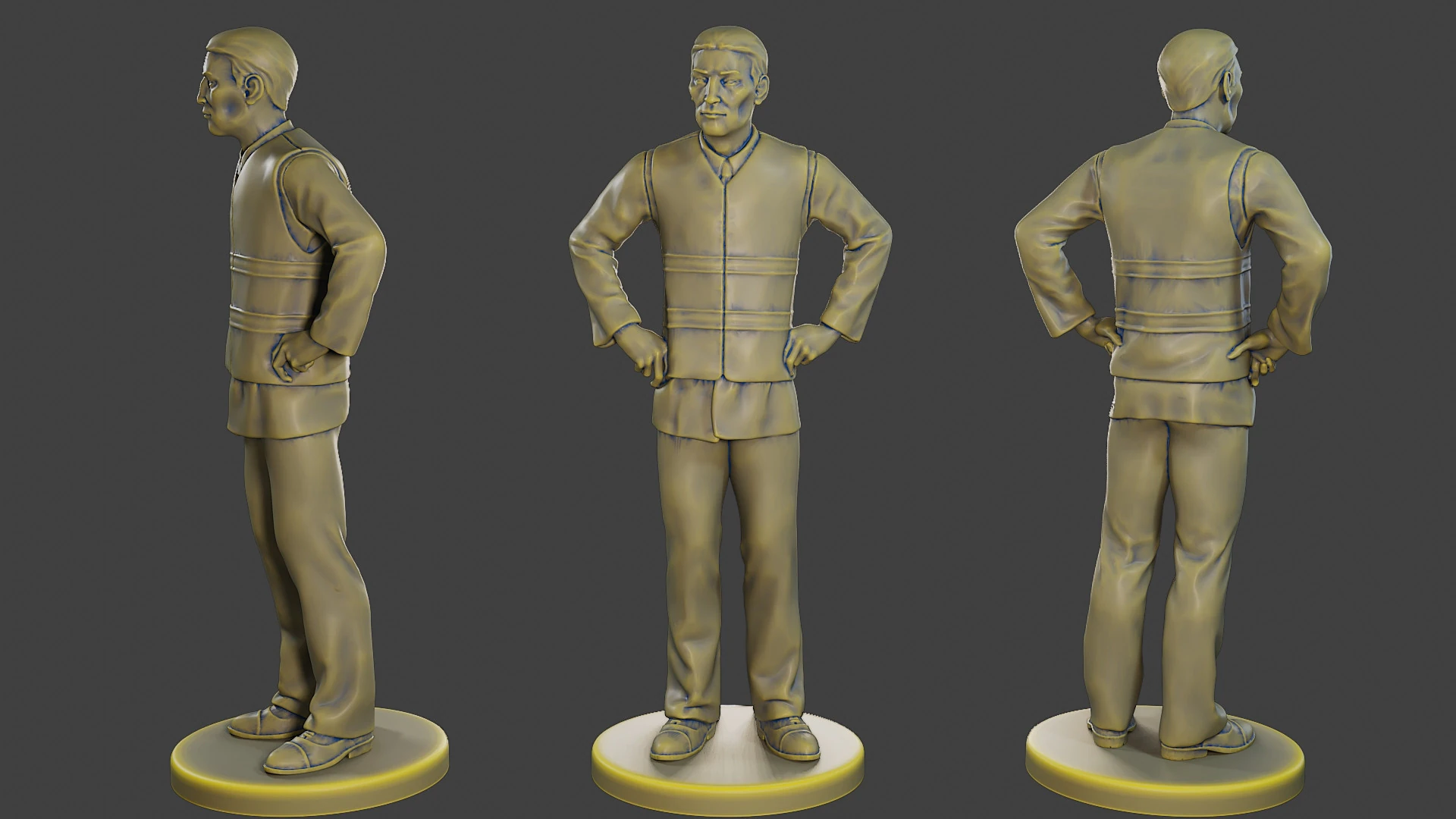Male Securityreflective vest MSRV 009 3D Print Model .c4d .max .obj .3ds .fbx .stl .blend 