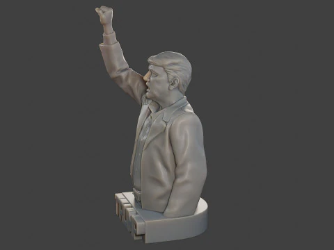 Donald Trump Fight Sculpture 3D Print Model