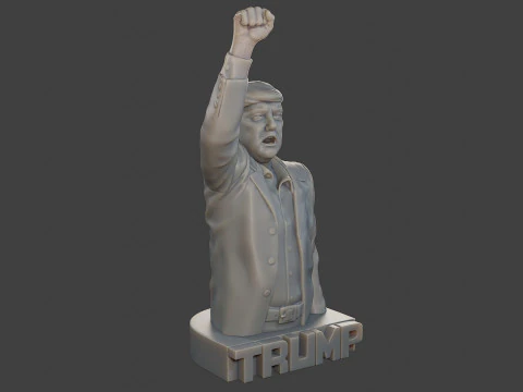 Donald Trump Fight Sculpture 3D Print Model