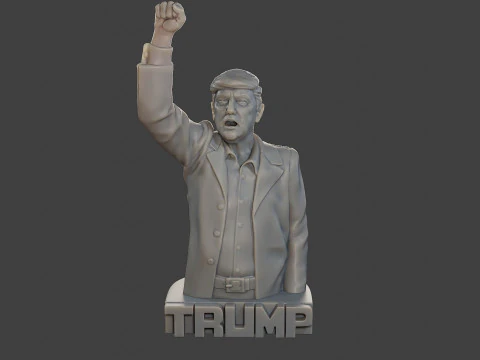 Donald Trump Fight Sculpture 3D Print Model