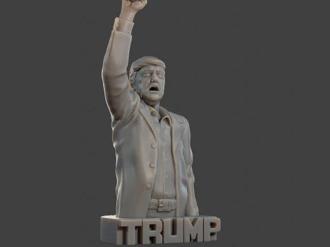 Donald Trump Fight Sculpture 3D Print Model