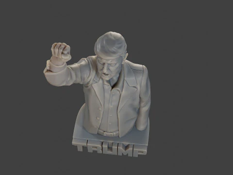 Donald Trump Fight Sculpture 3D Print Model
