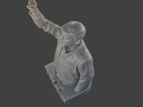 Donald Trump Fight Sculpture 3D Print Model