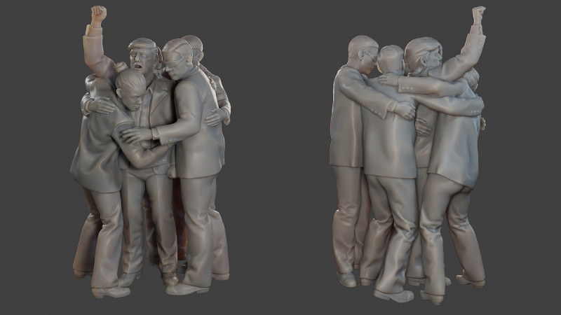 Donald Trump Survivor Group 3D Принт Модель .c4d .max .obj .3ds .fbx .stl .blend 