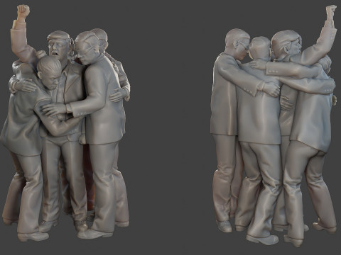 Donald Trump Survivor Group 3D Print Model