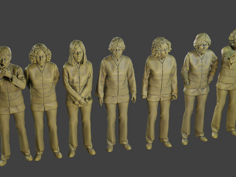 Female Security reflective vest FSRV Pack 1 Modèles 3D en vedette