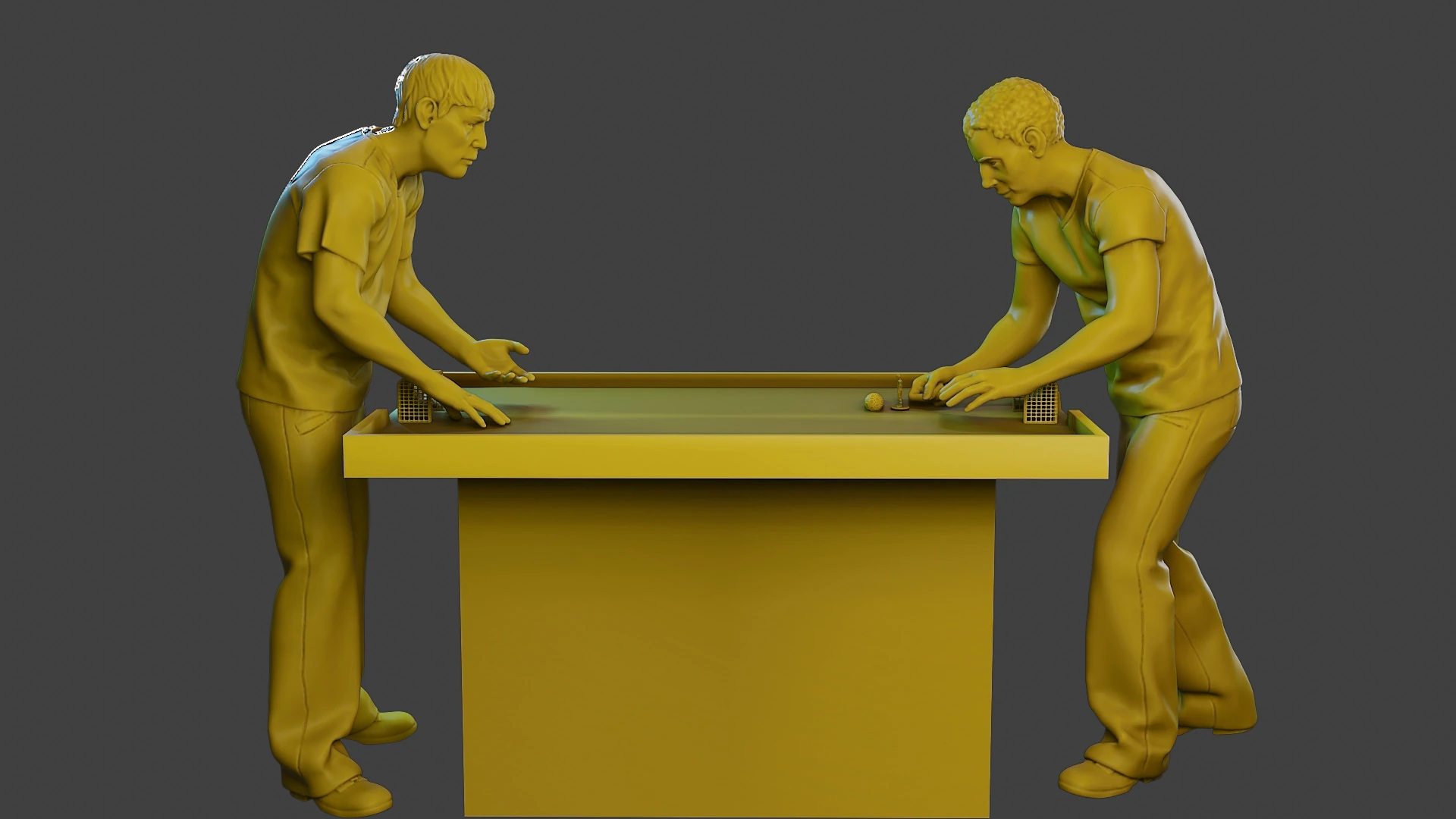 Soccer Table Players 2 3D Print Model .c4d .max .obj .3ds .fbx .stl .blend