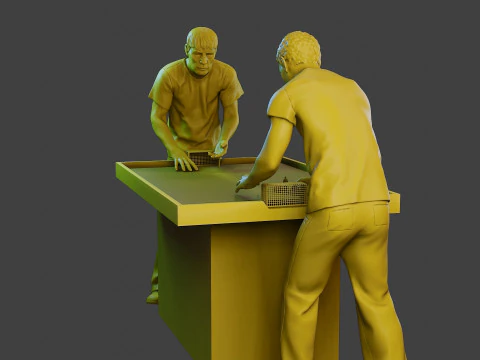 Soccer Table Players 2 3D Print Model