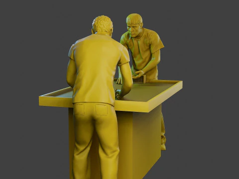 Soccer Table Players 2 3D Print Model