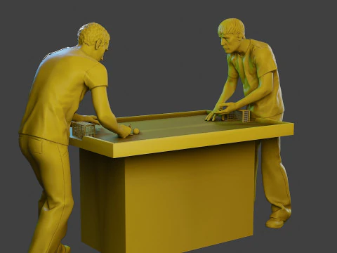 Soccer Table Players 2 3D Print Model