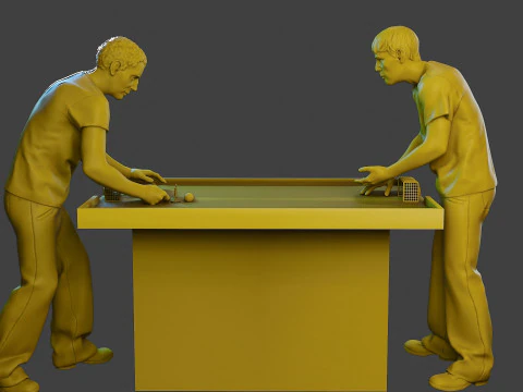 Soccer Table Players 2 3D Print Model