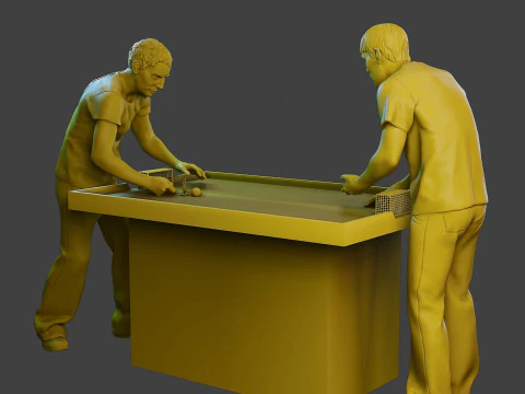 Soccer Table Players 2 3D Print Model