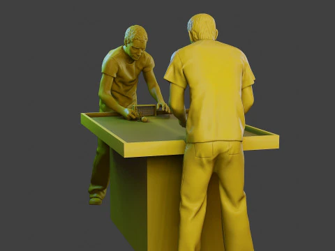Soccer Table Players 2 3D Print Model