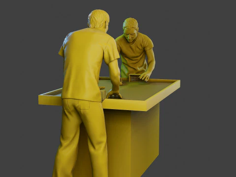 Soccer Table Players 2 3D Print Model