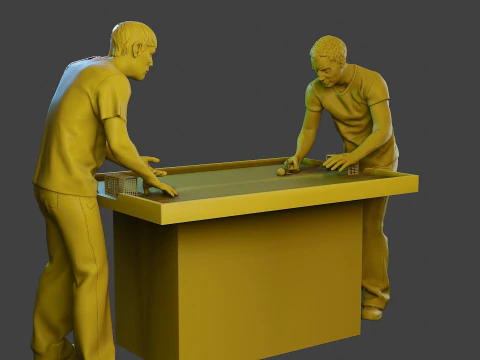 Soccer Table Players 2 3D Print Model