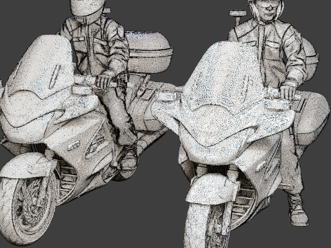 Honda ST 1300 police HSTP1 001 - 002 Model do druku 3D