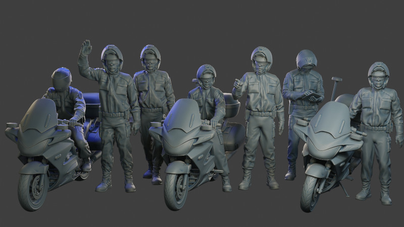 Honda ST 1300 police HSTP1 Pack1 Modelo de impresión 3D .c4d .max .obj .3ds .fbx .stl .blend