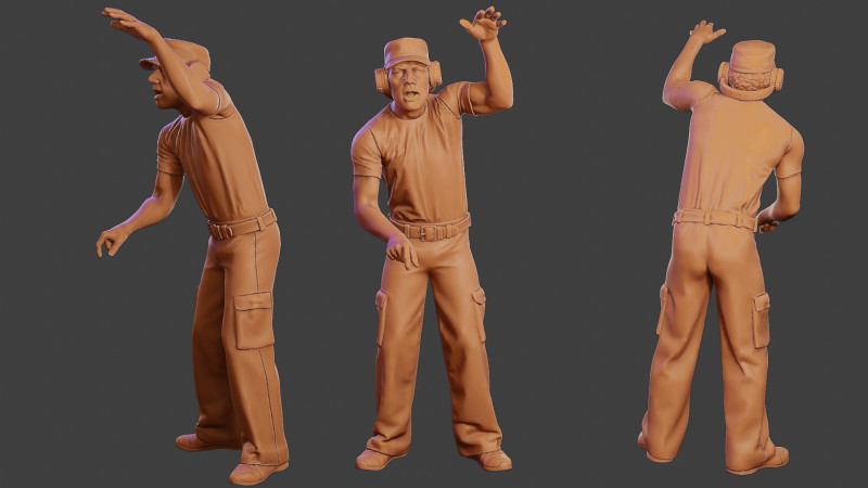 Male Music DJ MMDJM 001 3D Print Model .c4d .max .obj .3ds .fbx .stl .blend 