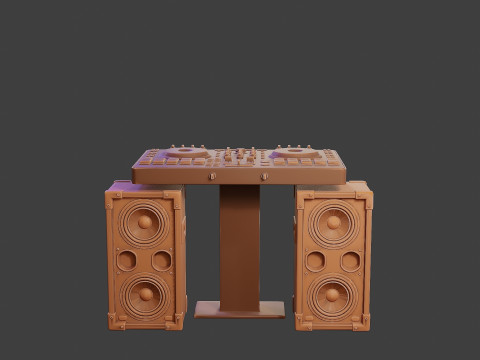 Speakers and mixing Desk for DJ 3D प्रिंट मॉडल