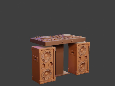 Speakers and mixing Desk for DJ 3D प्रिंट मॉडल