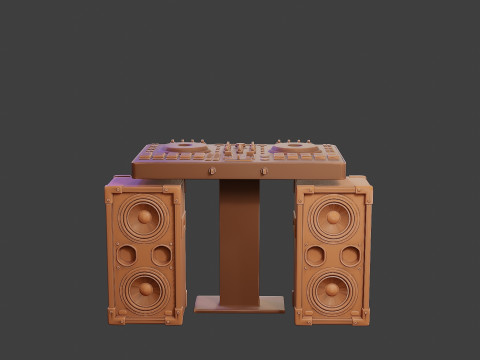 Speakers and mixing Desk for DJ 3D प्रिंट मॉडल