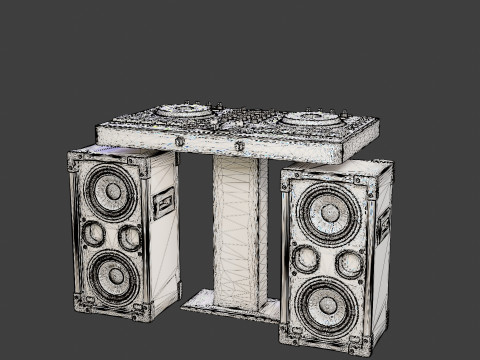 Speakers and mixing Desk for DJ 3D प्रिंट मॉडल