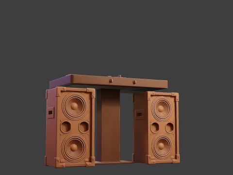 Speakers and mixing Desk for DJ 3D प्रिंट मॉडल