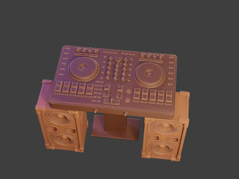 Speakers and mixing Desk for DJ 3D प्रिंट मॉडल