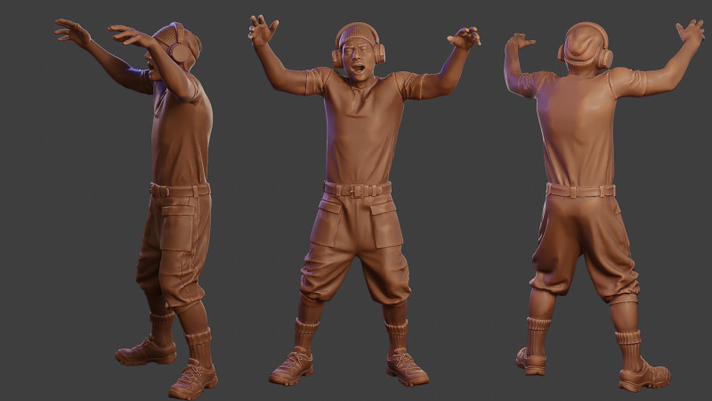 Male Music DJ MMDJM 002 3D-printmodel .c4d .max .obj .3ds .fbx .stl .blend 