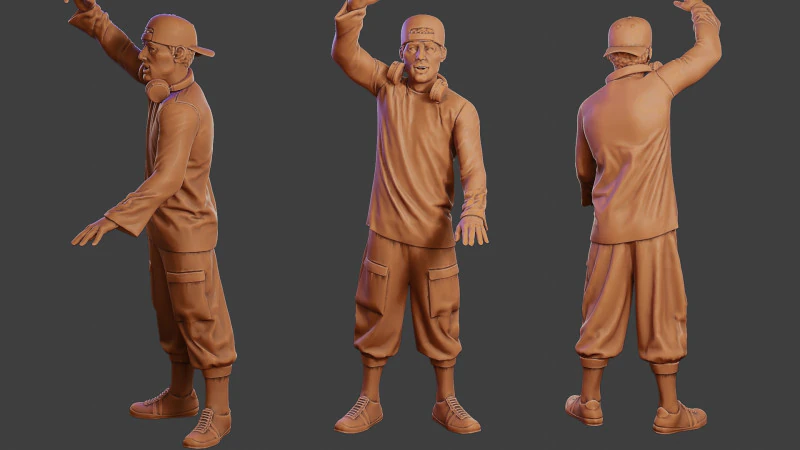 Мужской музыкальный диджей MMDJM 004 3D Принт Модель .c4d .max .obj .3ds .fbx .stl .blend 