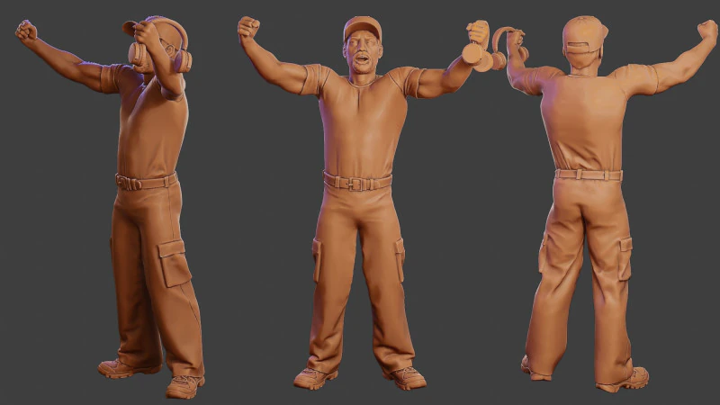 Мужской музыкальный диджей MMDJM 006 3D Принт Модель .c4d .max .obj .3ds .fbx .stl .blend