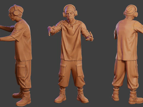 DJ de m&uacute;sica masculina MMDJM 007 Modelo de impresión 3D