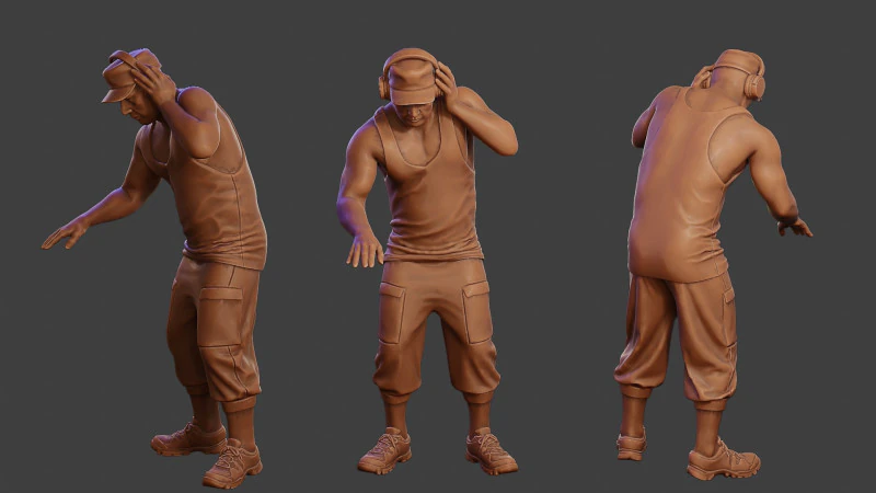 DJ musicale maschile MMDJM 010 Modello di stampa 3D .c4d .max .obj .3ds .fbx .stl .blend 