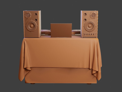 DJ Music Desk and Items 3Dプリントモデル