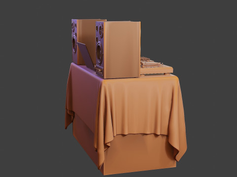 DJ Music Desk and Items 3Dプリントモデル