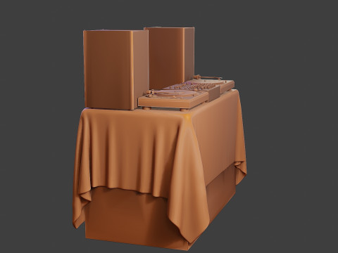DJ Music Desk and Items 3Dプリントモデル