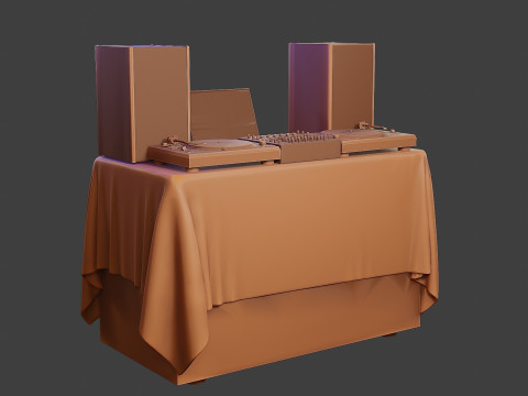 DJ Music Desk and Items 3Dプリントモデル