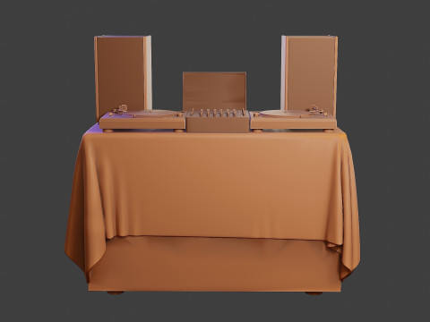 DJ Music Desk and Items 3Dプリントモデル