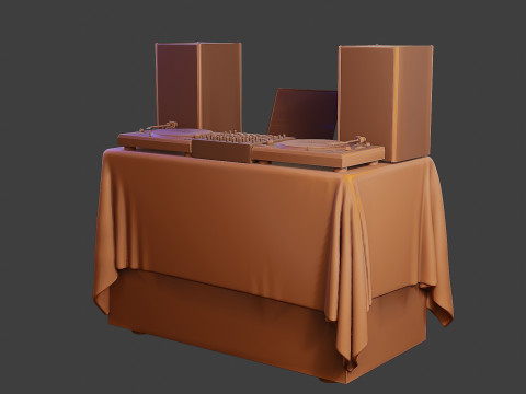 DJ Music Desk and Items 3Dプリントモデル