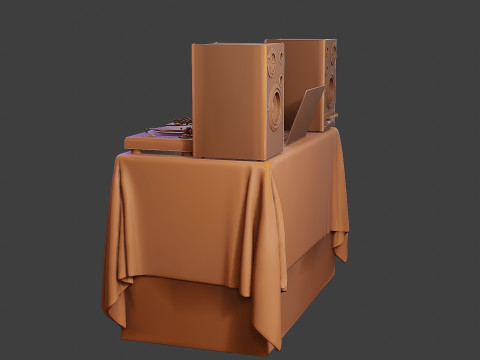 DJ Music Desk and Items 3Dプリントモデル