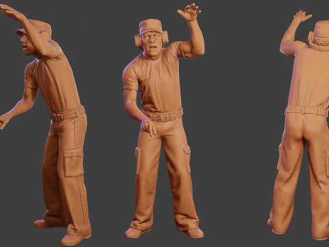 Мужской музыкальный диджей MMDJM Pack 1 3D Принт Модель