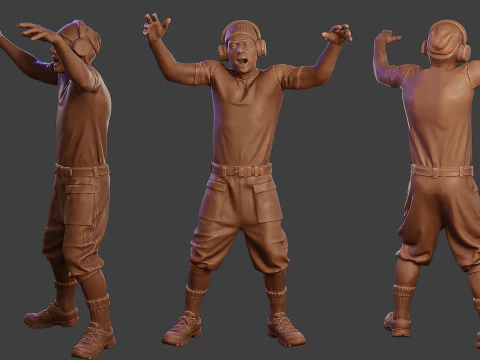 Мужской музыкальный диджей MMDJM Pack 1 3D Принт Модель