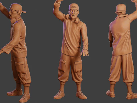 Мужской музыкальный диджей MMDJM Pack 1 3D Принт Модель