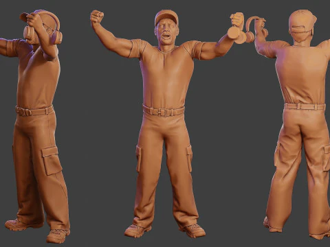 Мужской музыкальный диджей MMDJM Pack 1 3D Принт Модель