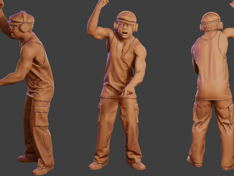 Мужской музыкальный диджей MMDJM Pack 1 3D Принт Модель